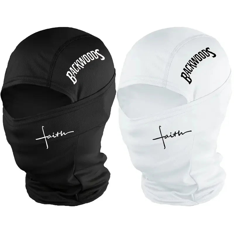 1/5 unisex "confidence" letter printed masks suitable for outdoor sports, mountain climbing, cycling, windproof and dustproof, s