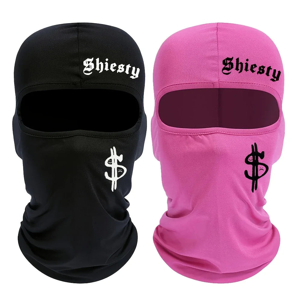 2pcs/1pc Letter and Dollar Print Ski Mask Balaclava Face Mask for Men Women UV Protection Windproof Scarf for Snowboard