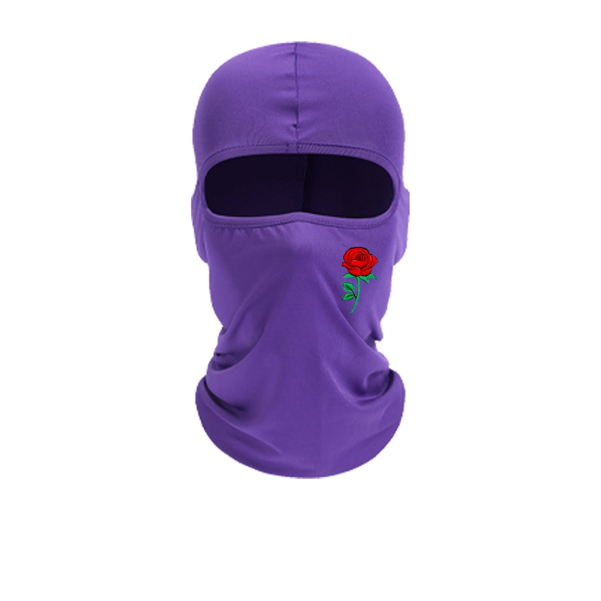 Rose printed balaclava hat windproof and sun resistant ski mask suitable for outdoor cycling and travel