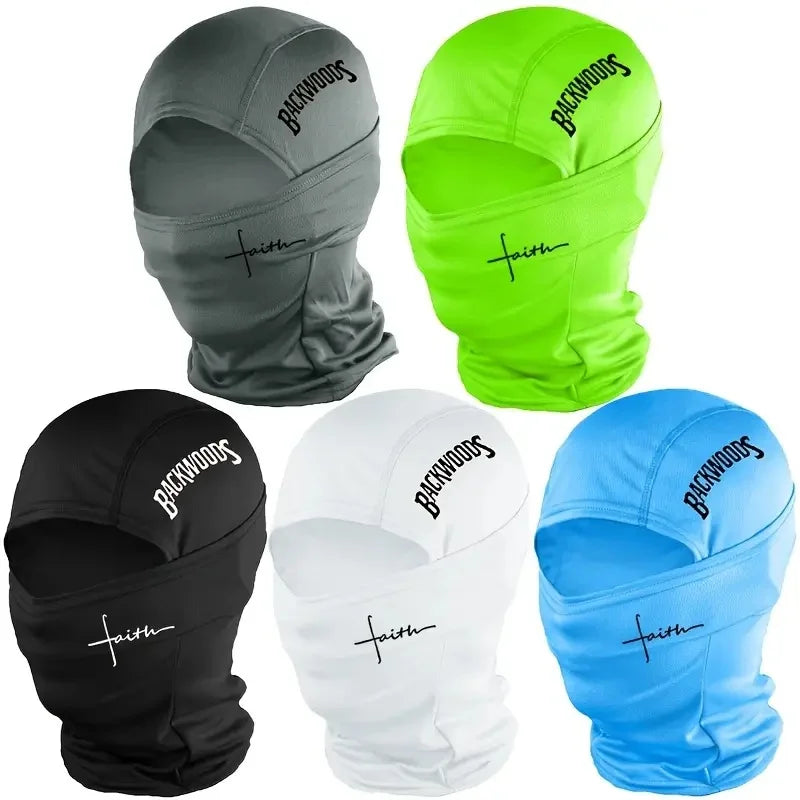 1/5 unisex "confidence" letter printed masks suitable for outdoor sports, mountain climbing, cycling, windproof and dustproof, s