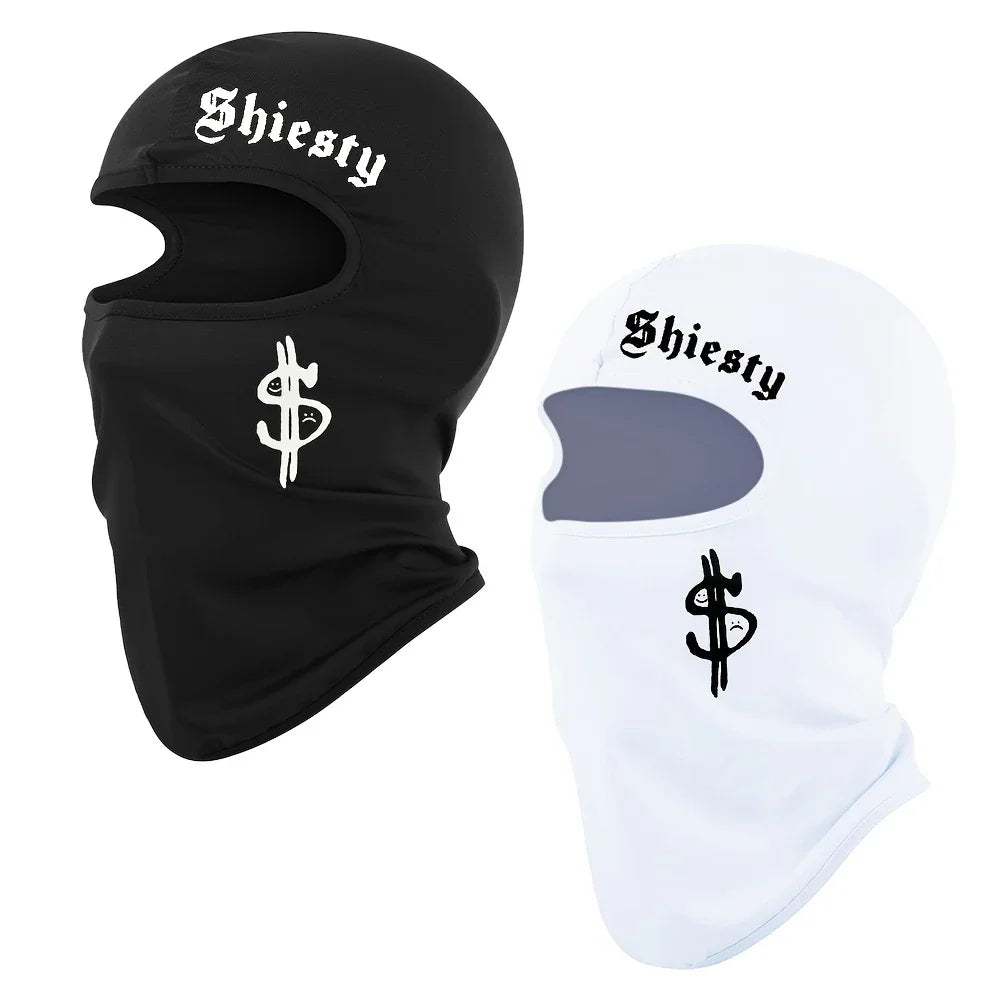 2pcs/1pc Letter and Dollar Print Ski Mask Balaclava Face Mask for Men Women UV Protection Windproof Scarf for Snowboard