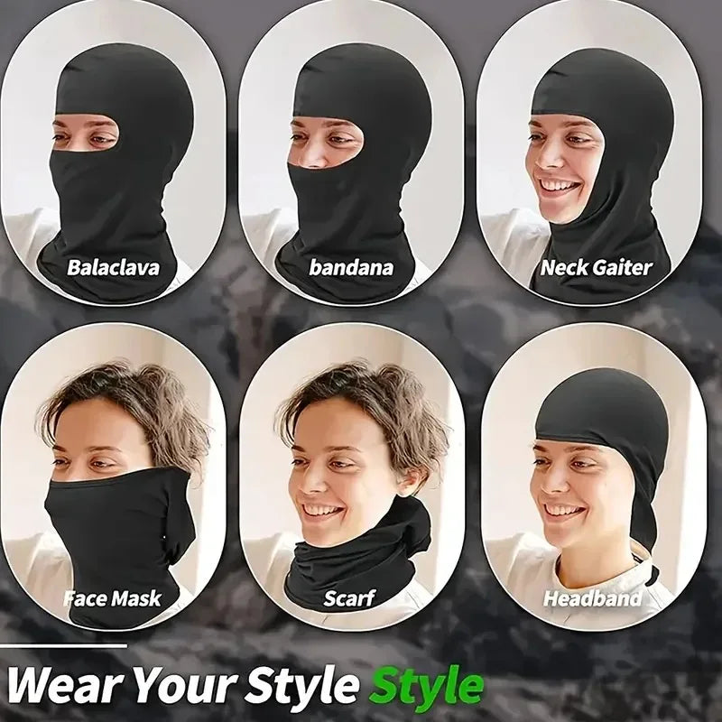 Universal Breathable Motorcycle Balaclava  Face Shield , UV Resistant, Windproof, and Unisex Outdoor Bicycle Helmet Lining