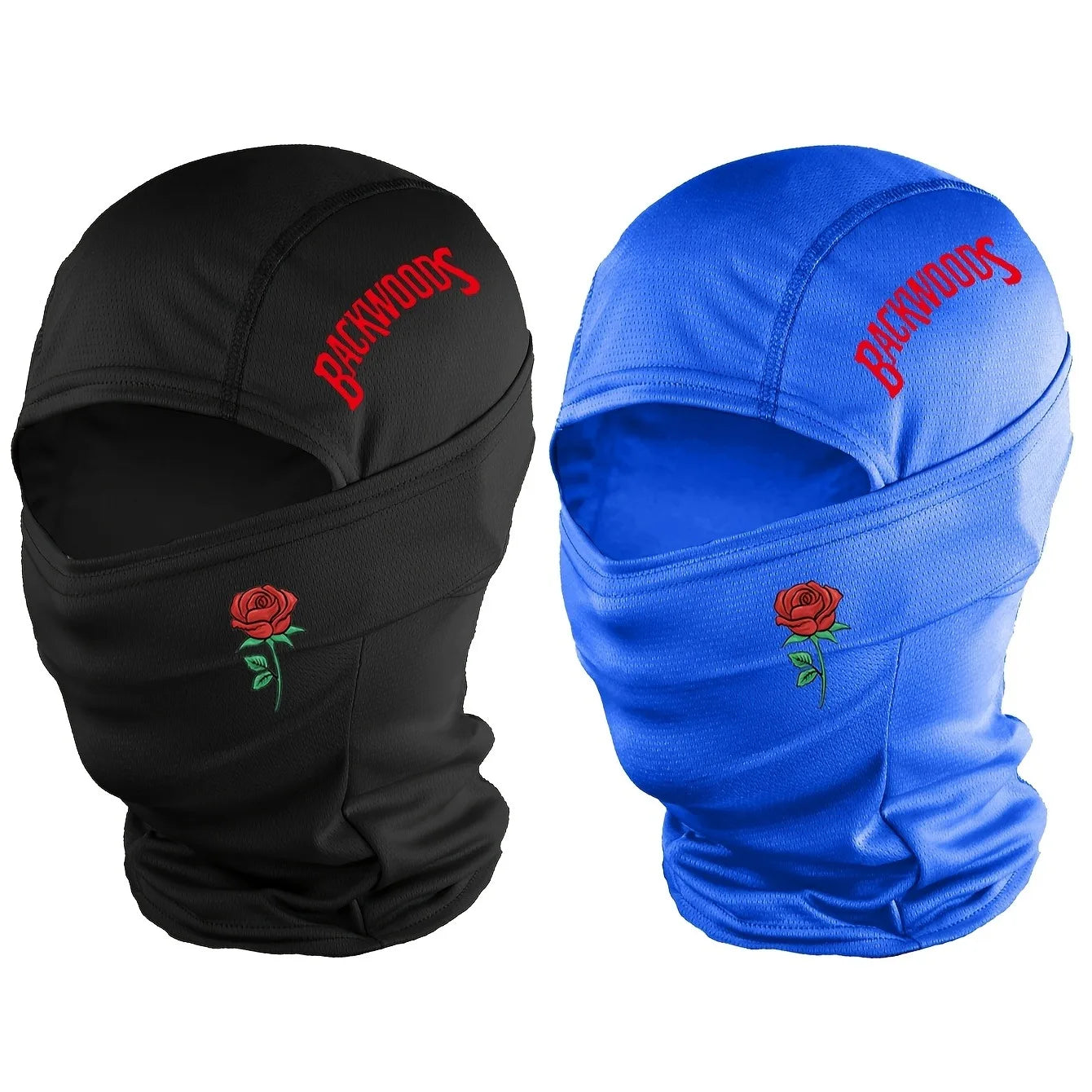 1pc/2pcs optional - Rose BackWOODS printed balaclava hat windproof dustproof breathable - unisex outdoor sports full face mask