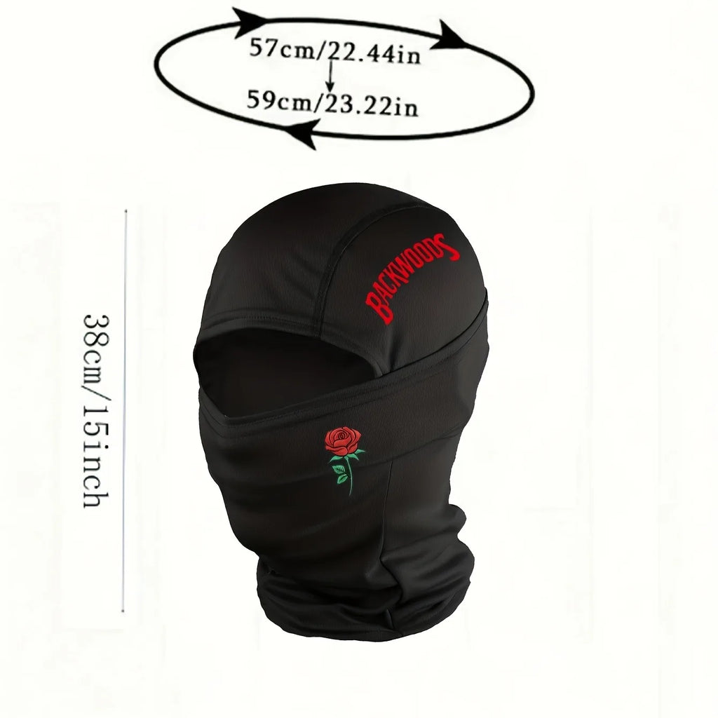 1pc/2pcs optional - Rose BackWOODS printed balaclava hat windproof dustproof breathable - unisex outdoor sports full face mask